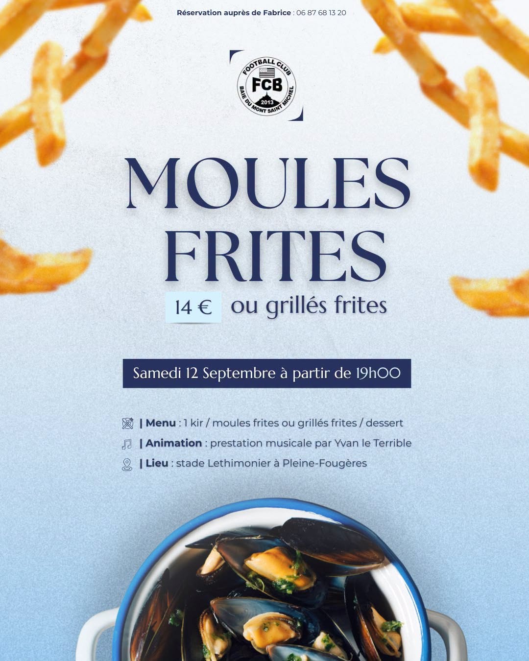 moules frites samedi 12 septembre